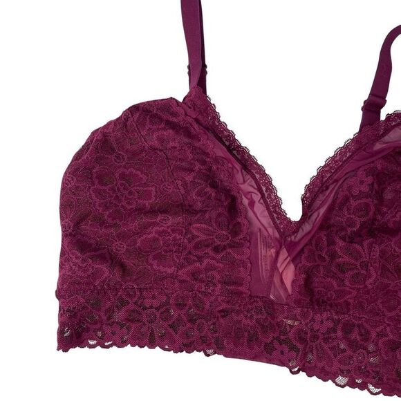 NEW VICTORIA'S SECRET Posey Lace Curvy Bralette Bra Size XL beet red - Picture 2 of 10